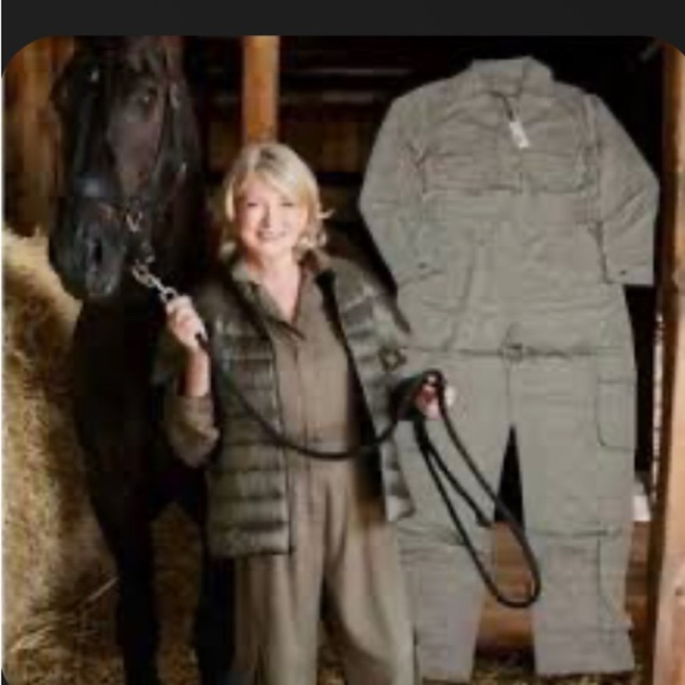 56.) Martha Stewart Tan Jumpsuit